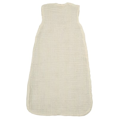GULDVÄVARE babysovpåse, beige, muslin i ekologisk bomull, sjal-stil, med liten fårdesign.