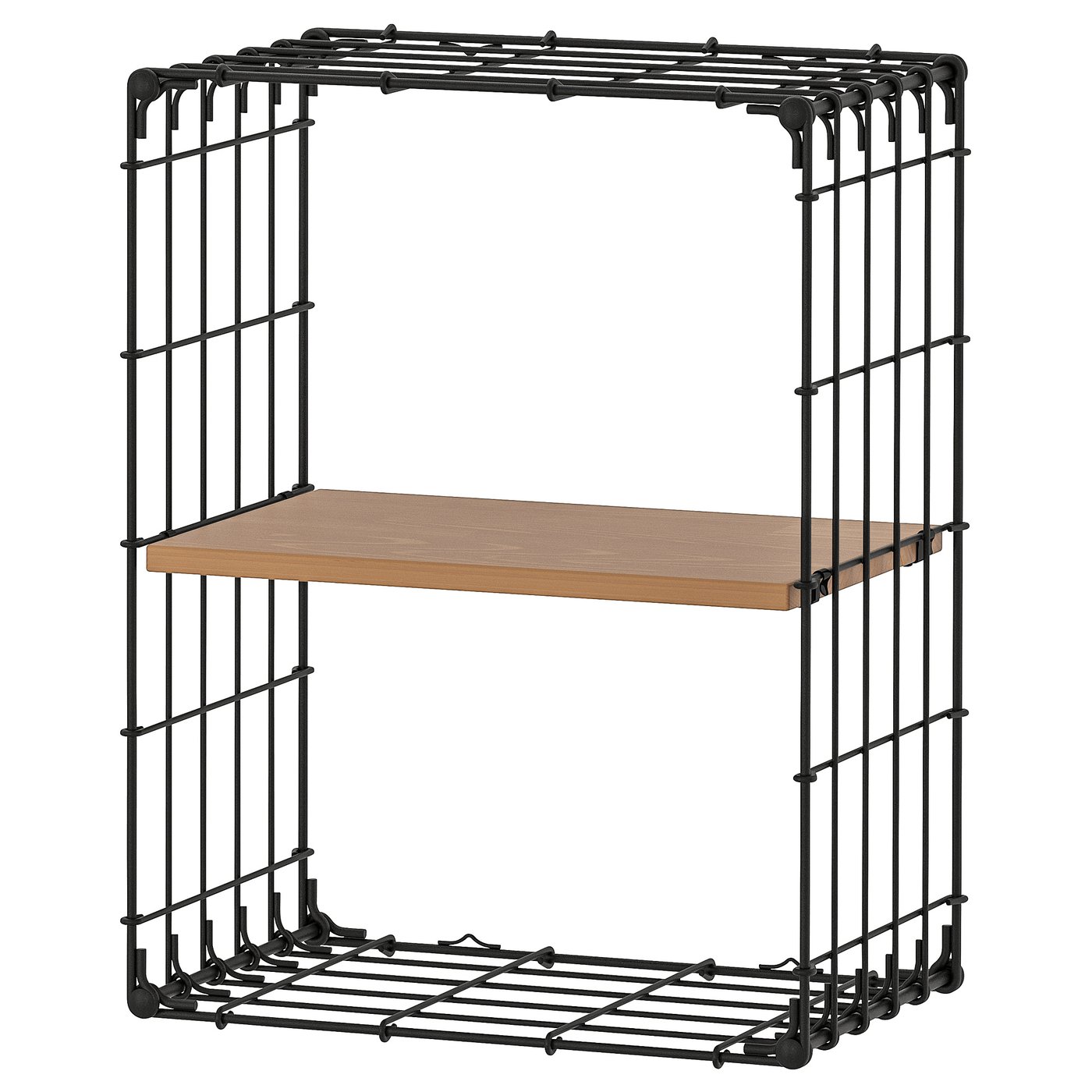 IKEA GULLHULT vägghylla, svart/furu antikfärg, 30x40 cm