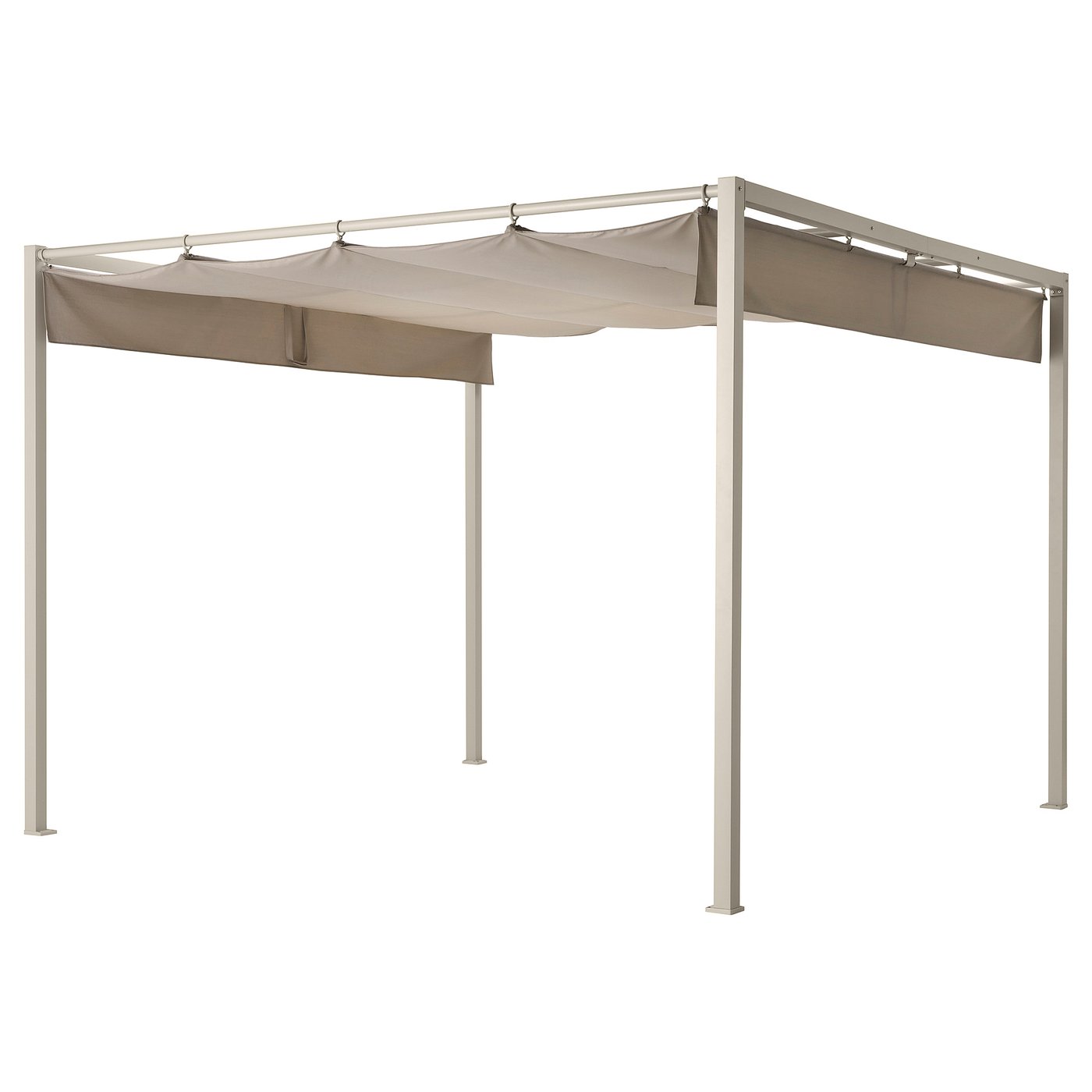 IKEA HAMMARÖN pergola, gråbeige/mörk gråbeige, 300x300 cm