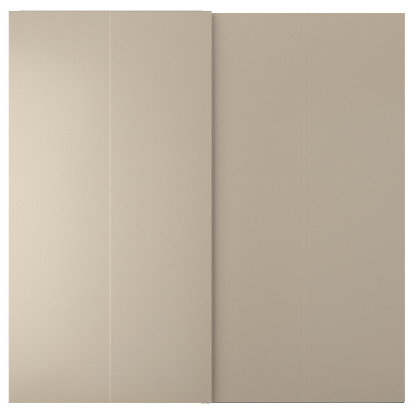 IKEA HASVIK skjutdörrpar, gråbeige, 200x201 cm