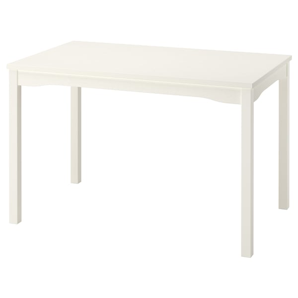 HAUGA Bord - vit/björkfaner 118x74 cm