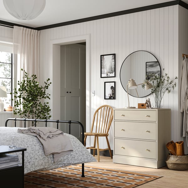 HAVSTA Byrå med 3 lådor, gråbeige, 81x47x89 cm