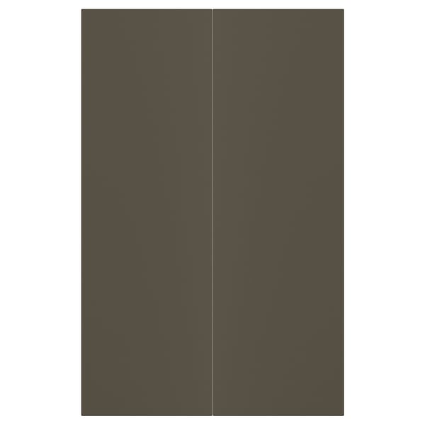 HAVSTORP Dörr för bänkhörnskåp, 2 delar - brun-beige 25x80 cm