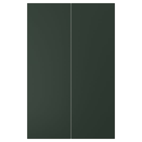 HAVSTORP Dörr för bänkhörnskåp, 2 delar - djupgrön 25x80 cm