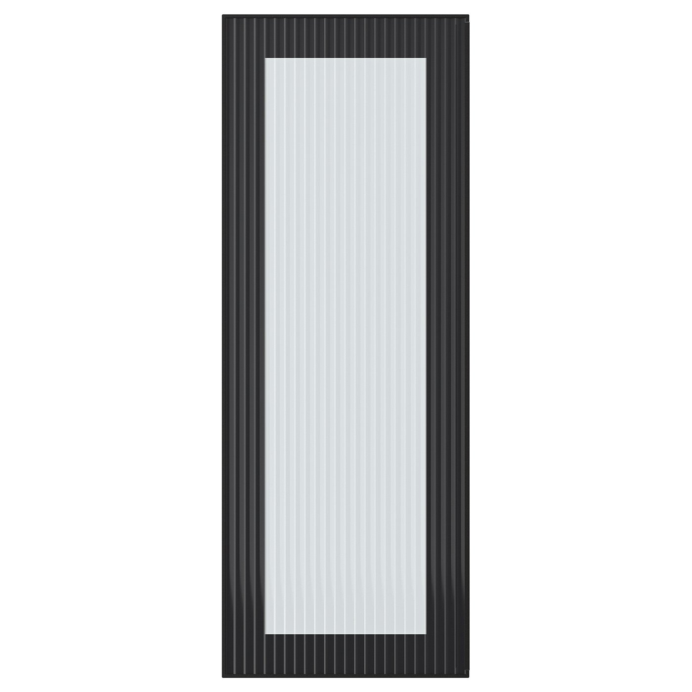 HEJSTA Vitrindörr - antracit/räfflat glas 30x80 cm