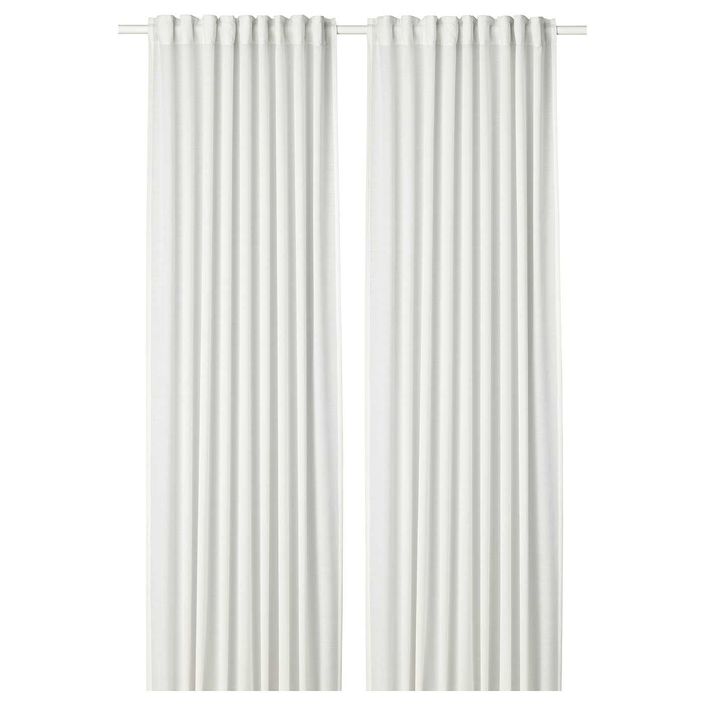 IKEA HILJA gardiner, 1 par, vit/med veckband, 145x250 cm