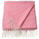 Knallrosa HOLMVI pläd med fransar, mjuk, återvunnen polyester.