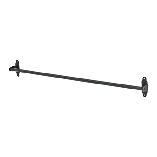 HULTARP svart metallskena för hängande kökstillbehör, elegant, minimalistisk design.