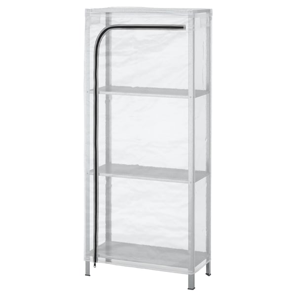 HYLLIS Hylla med överdrag - transparent 60x27x140 cm