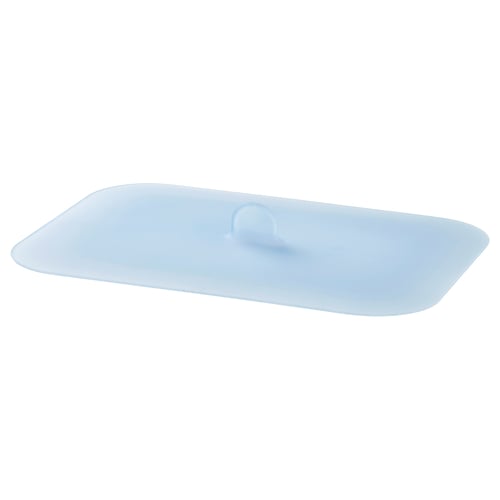 IKEA 365+ blått silikonlock, rektangulärt, vakuumförsegling och stänkskydd.