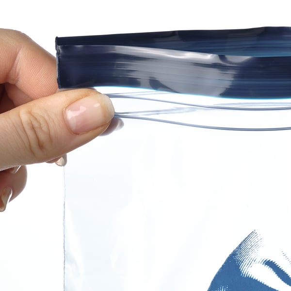 ISTAD Återförslutningsbar påse, mönstrad/blå, 1 l IKEA