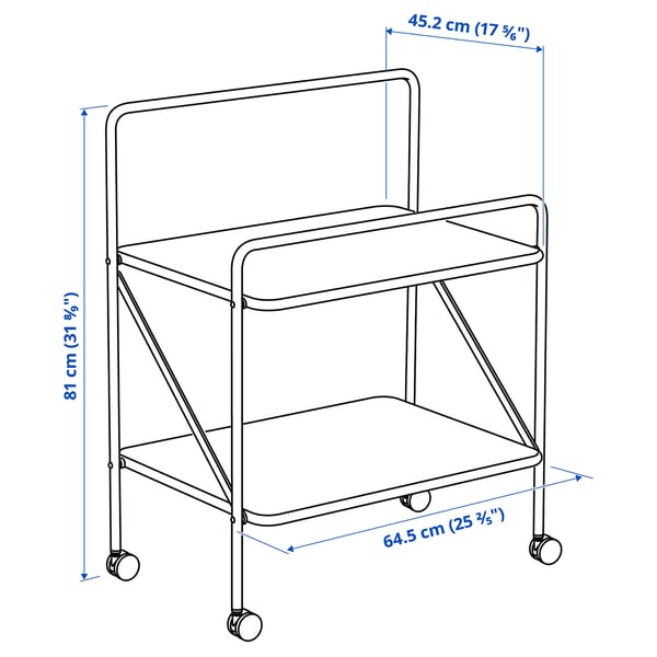 Illustration med mått för produkten: JÄRLÅSA.