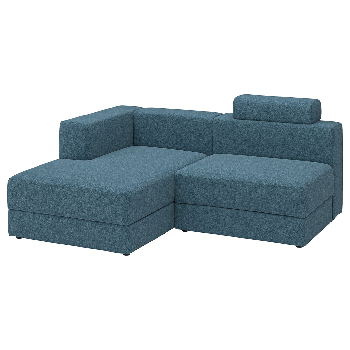 IKEA JÄTTEBO 2,5-sitsig modulsoffa med schäslong, vänster nackkudde/axvall mörk gråblå