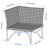 Illustration med mått för produkten: JUTHOLMEN.