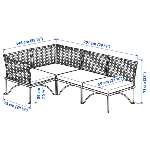 Illustration med mått för produkten: JUTHOLMEN.