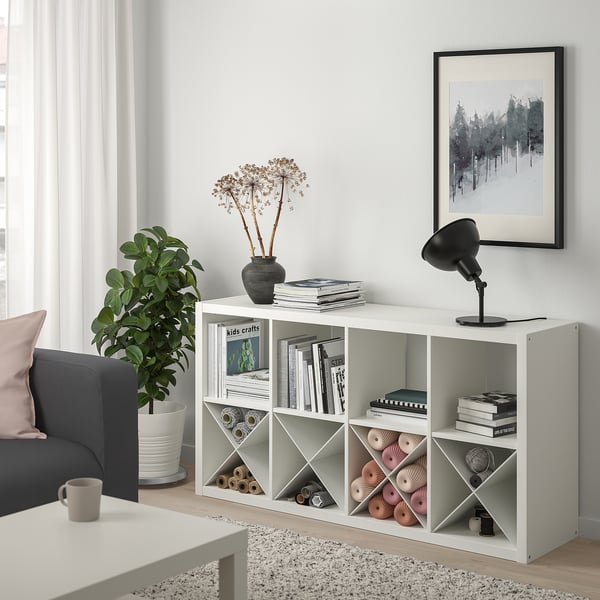 KALLAX Hylla med 4 insatser, vit, 77x147 cm - IKEA