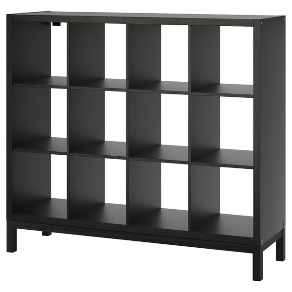 KALLAX Hylla med underrede - svartbrun/svart 147x129 cm