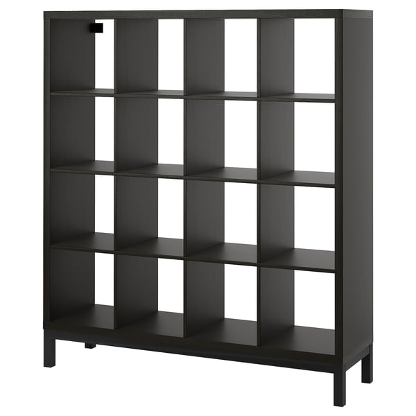 KALLAX Hylla med underrede - svartbrun/svart 147x164 cm