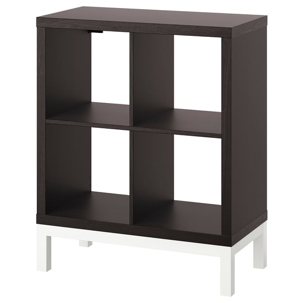 KALLAX Hylla med underrede - svartbrun/vit 77x94 cm