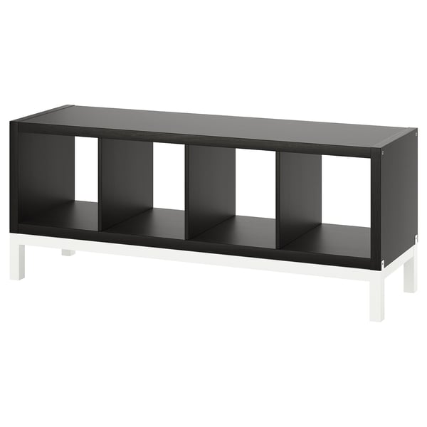 KALLAX Hylla med underrede - svartbrun/vit 147x59 cm