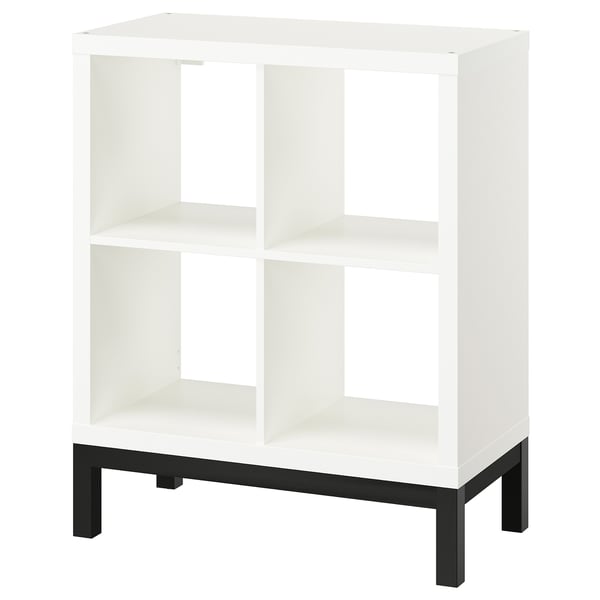 KALLAX Hylla med underrede - vit/svart 77x94 cm