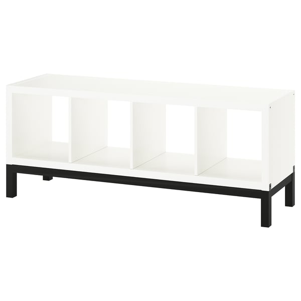KALLAX Hylla med underrede - vit/svart 147x59 cm