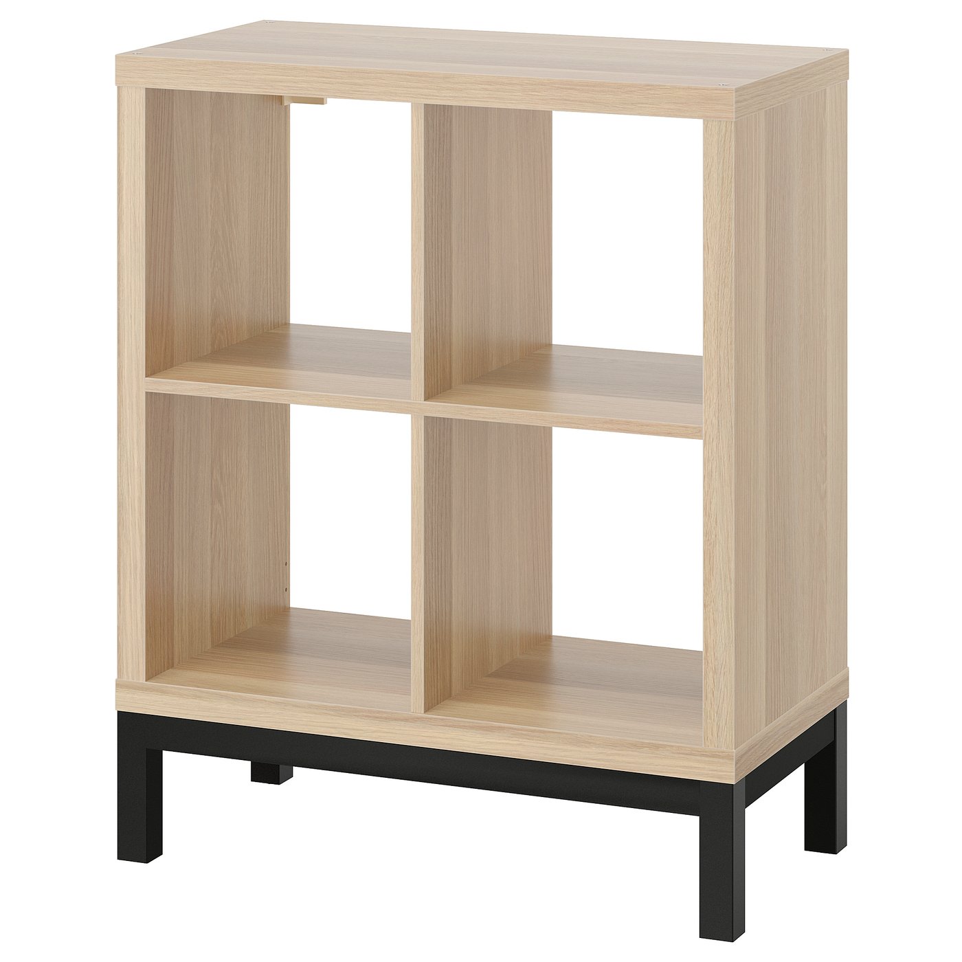 IKEA KALLAX hylla med underrede, vitlaserad ekeffekt/svart, 77x94 cm