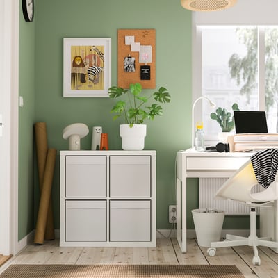 KALLAX Hylla, vit/Dröna vit, 77x39x77 cm