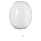 KALLBLIXT vit vägglampa, oval glasskärm, enkel design, diffust ljus.