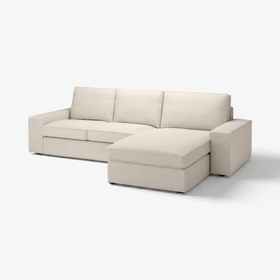 KIVIK 3-sitssoffa med schäslong, Gunnared beige