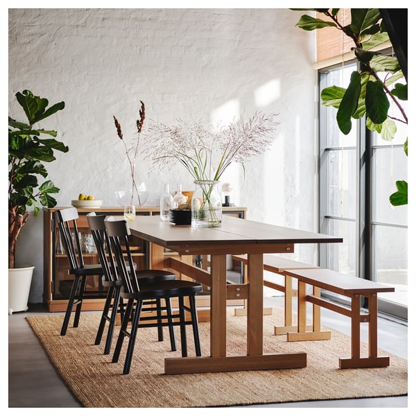 KLIMPFJÄLL Bänk, gråbrun, 102 cm