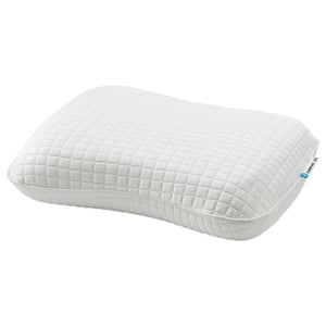 KLUBBSPORRE kudde - vit, memory foam med geltopp, rektangulär, quiltat mönster, stöd för sido-/ryggsovare.