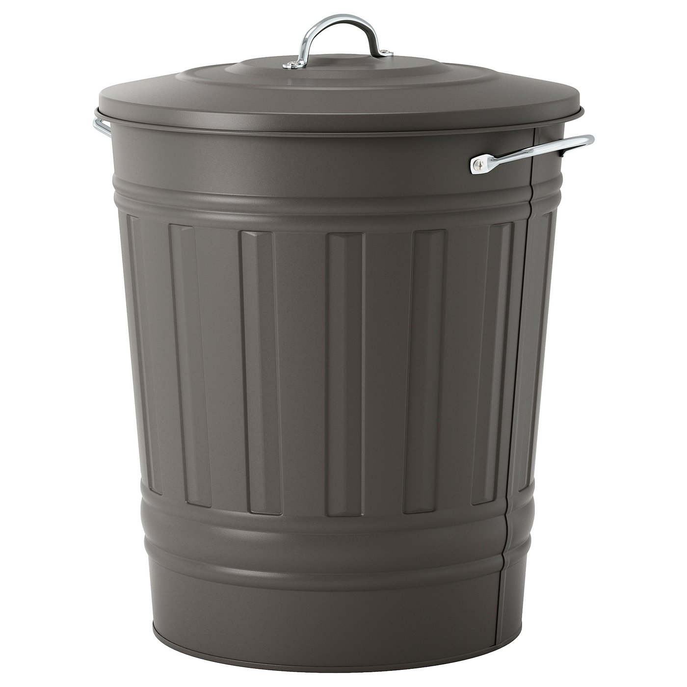 IKEA KNODD tunna med lock, grå, 40 l