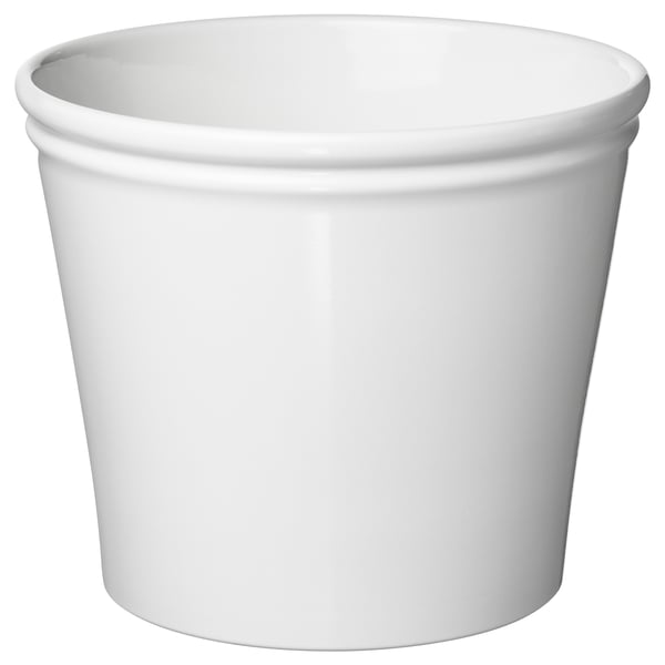 KÖRSBÄRSBJÖRK Kruka, vit, 19 cm