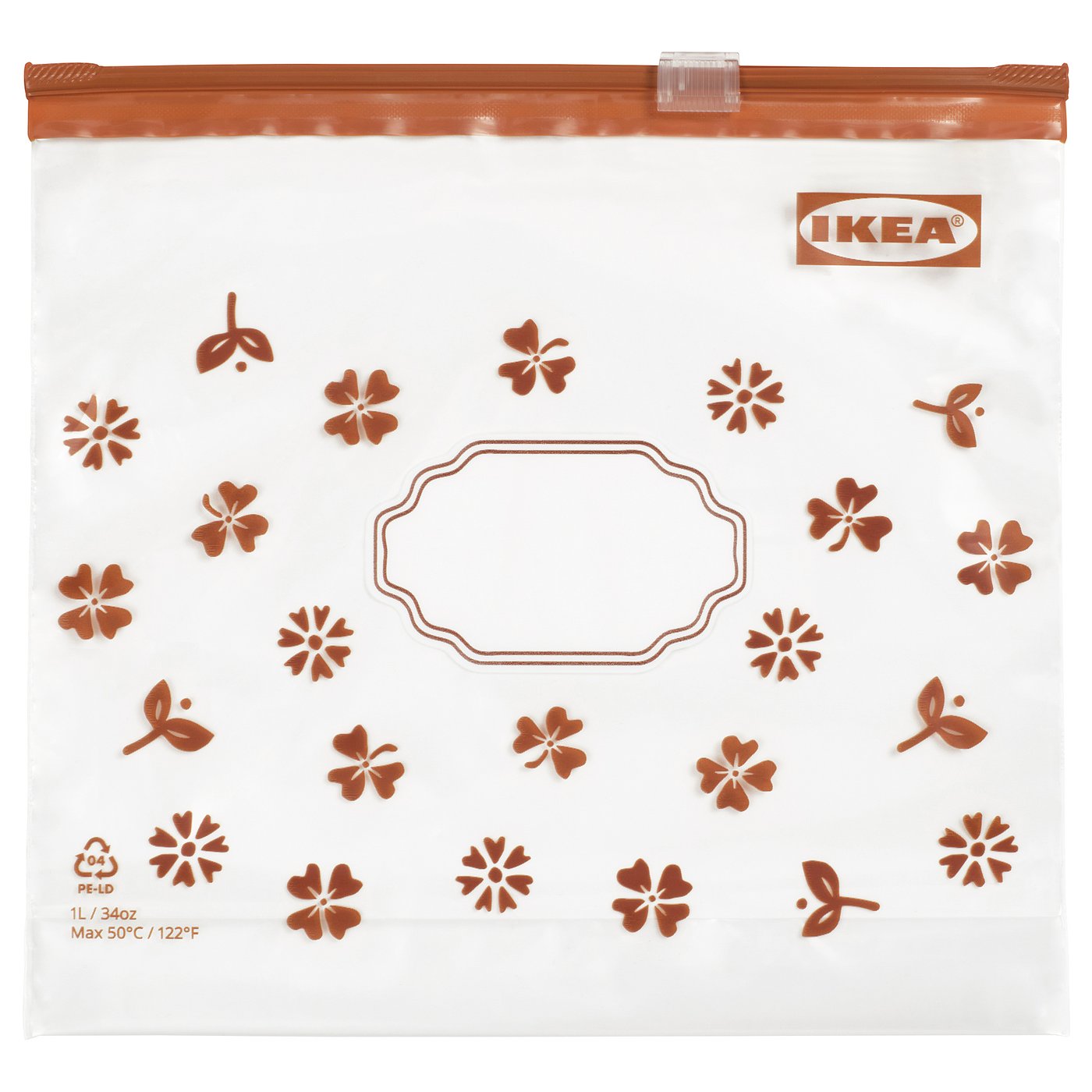 IKEA KÖSSEBÄR återförslutningsbar påse, brun, 1 l