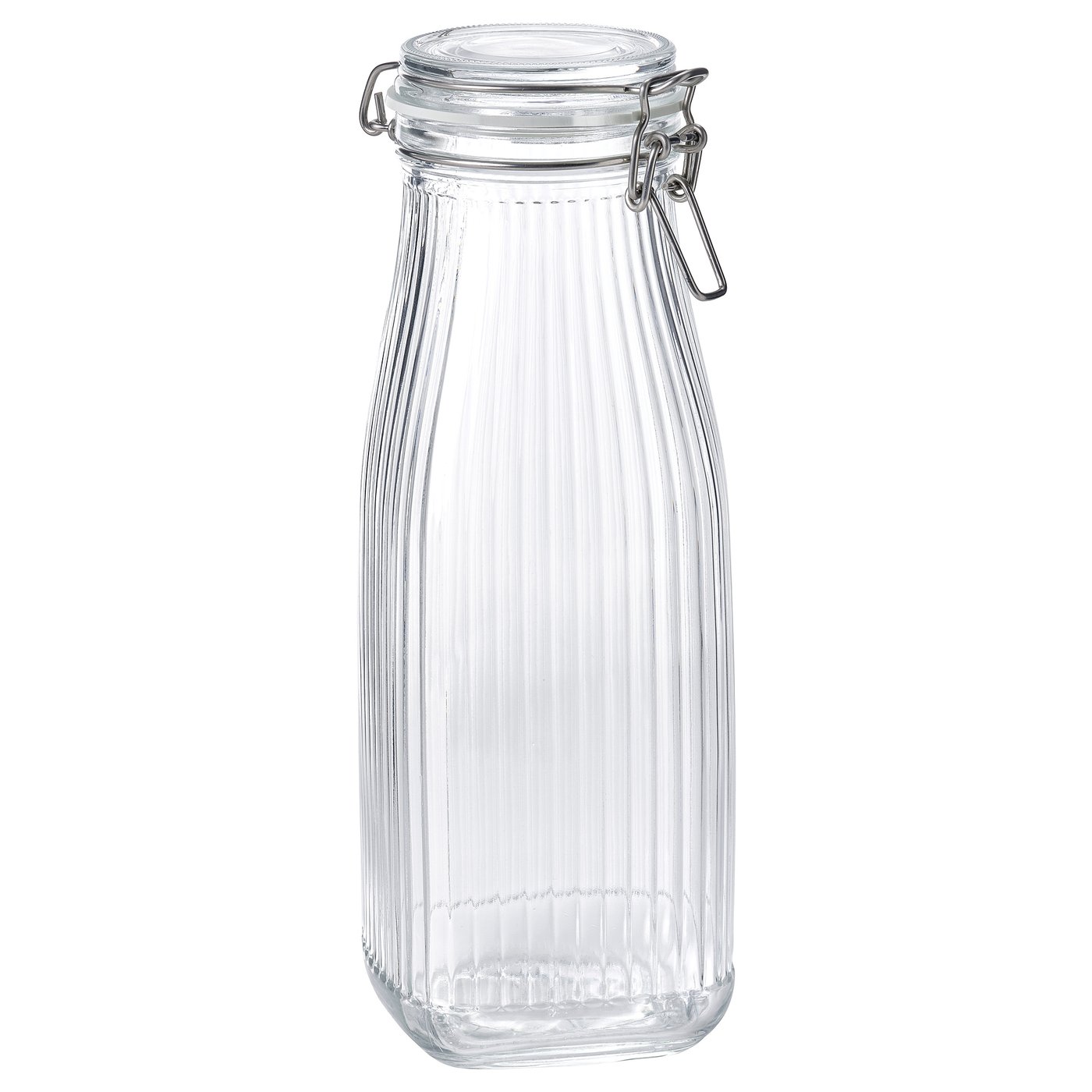 IKEA KÖSSEBÄR flaskformad burk med lock, klarglas, 1 l