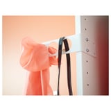 KOMPLEMENT klädhängare, vit, metallisk, böjd, hänger kläder inuti garderoben.