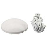 KOPPLA vit takkopp och lindad sladd, abs-plast, cirkulär, stilren design.