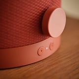 KULGLASS Bluetooth-högtalare med lampa, röd brun/rosa