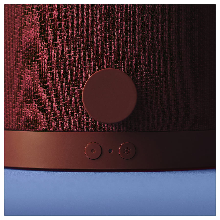 KULGLASS Bluetooth-högtalare med lampa, röd brun/rosa - IKEA