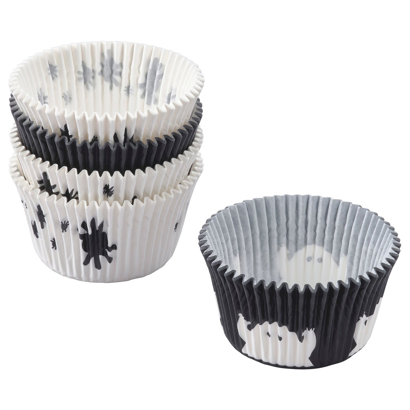 IKEA KUSTFYR bakform, mixade mönster vit/svart