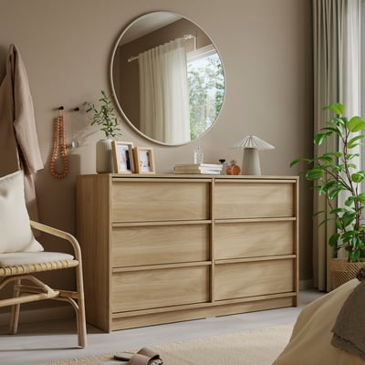 KVALMSÖ Spegel, beige, 90 cm