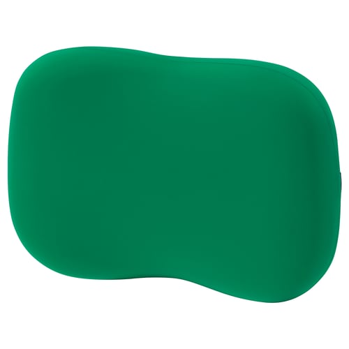 Grön LÅNESPELARE ryggdyna, rektangulär med släta kanter.