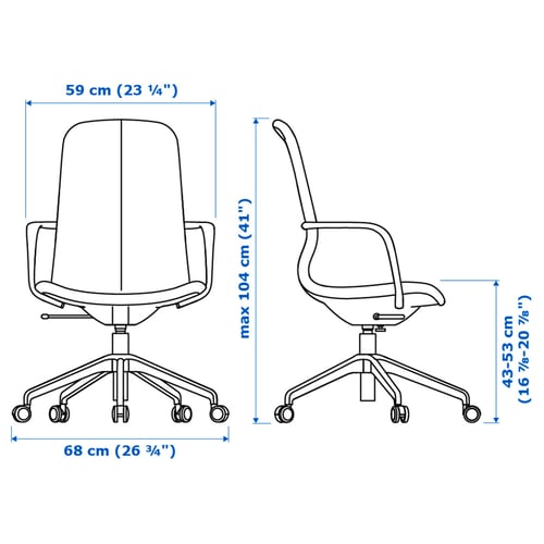Illustration med mått för produkten: LÅNGFJÄLL.