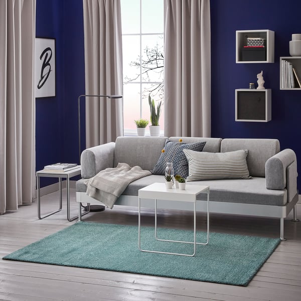 Langsted Matta Kort Lugg Turkos Ikea