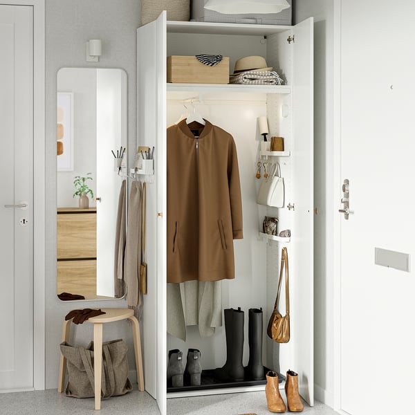 LASTARE Garderobskombination, vit, 80x42x200 cm