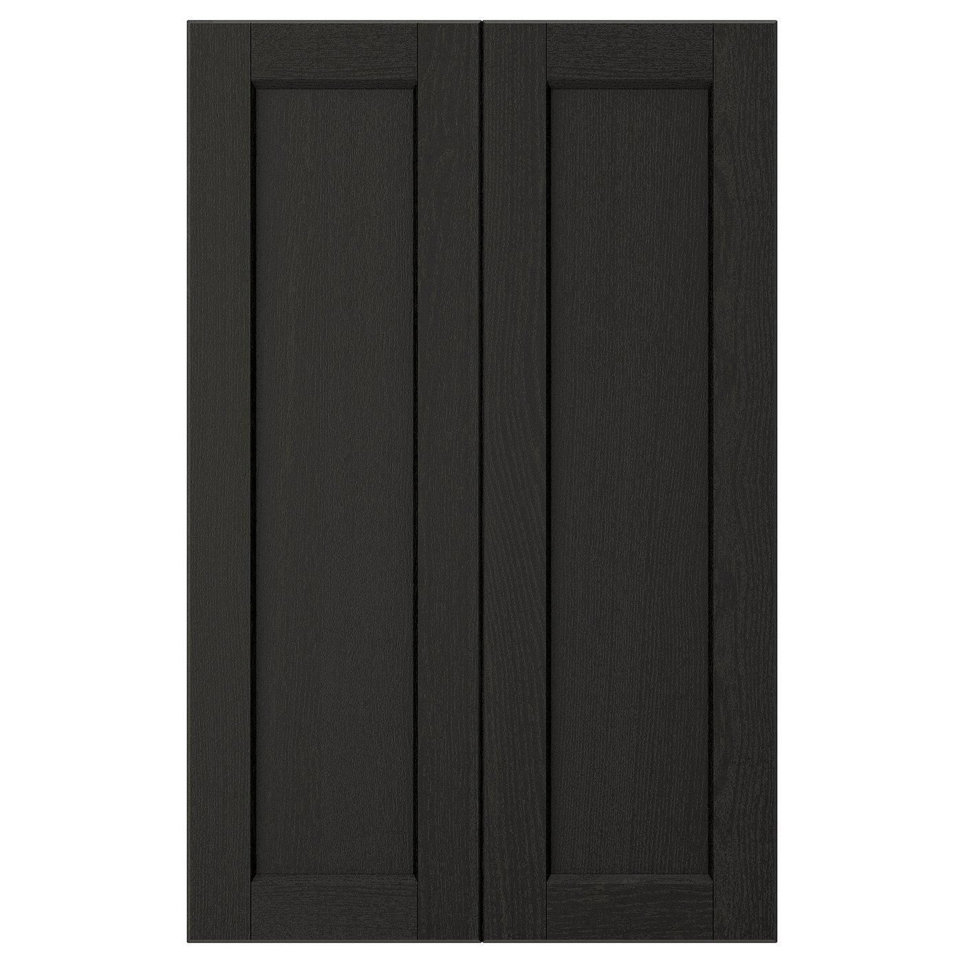 IKEA LERHYTTAN dörr för bänkhörnskåp, 2 delar, svartlaserad, 25x80 cm