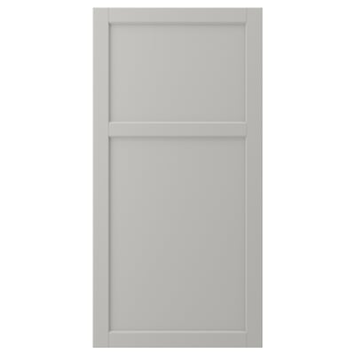 LERHYTTAN ljusgrå skåpslucka. Ram i massivt trä, fasade kanter, fanerpanel. Klassisk, traditionell design.