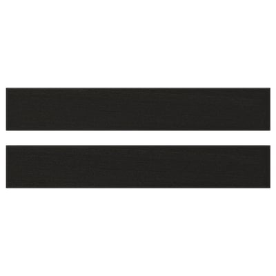 Svarta rektangulära träpaneler; Traditionell design i massivt trä.