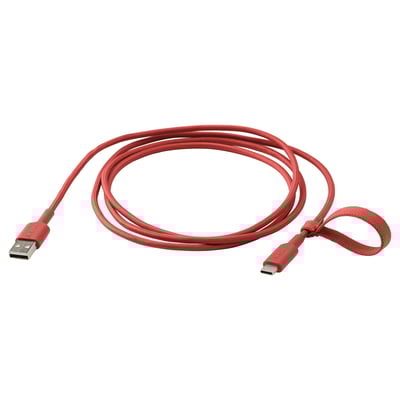 LILLHULT USB-A till USB-C, röd, 1.5 m